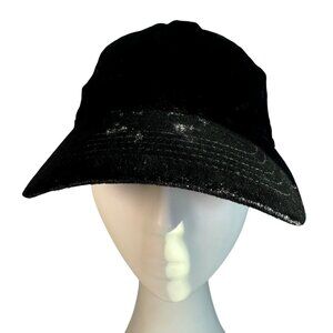 Black Crushed Velvet Cap Hat Women's Goth Punk Emo Grunge Metal Alternative Club